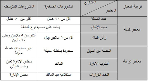 تعريف المشاريع الصغيرة